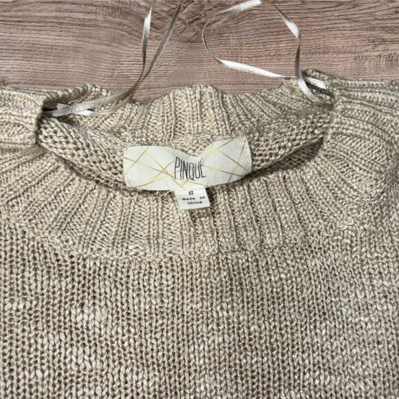 Stitch Fix PINQUE Tan Crewneck Sweater Size Small - Picture 9 of 9